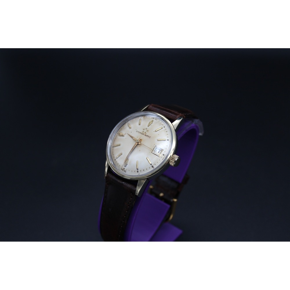 Vintage Eterna-Matic Automatic Swiss Watch Stainless Steel Date c.1960s
